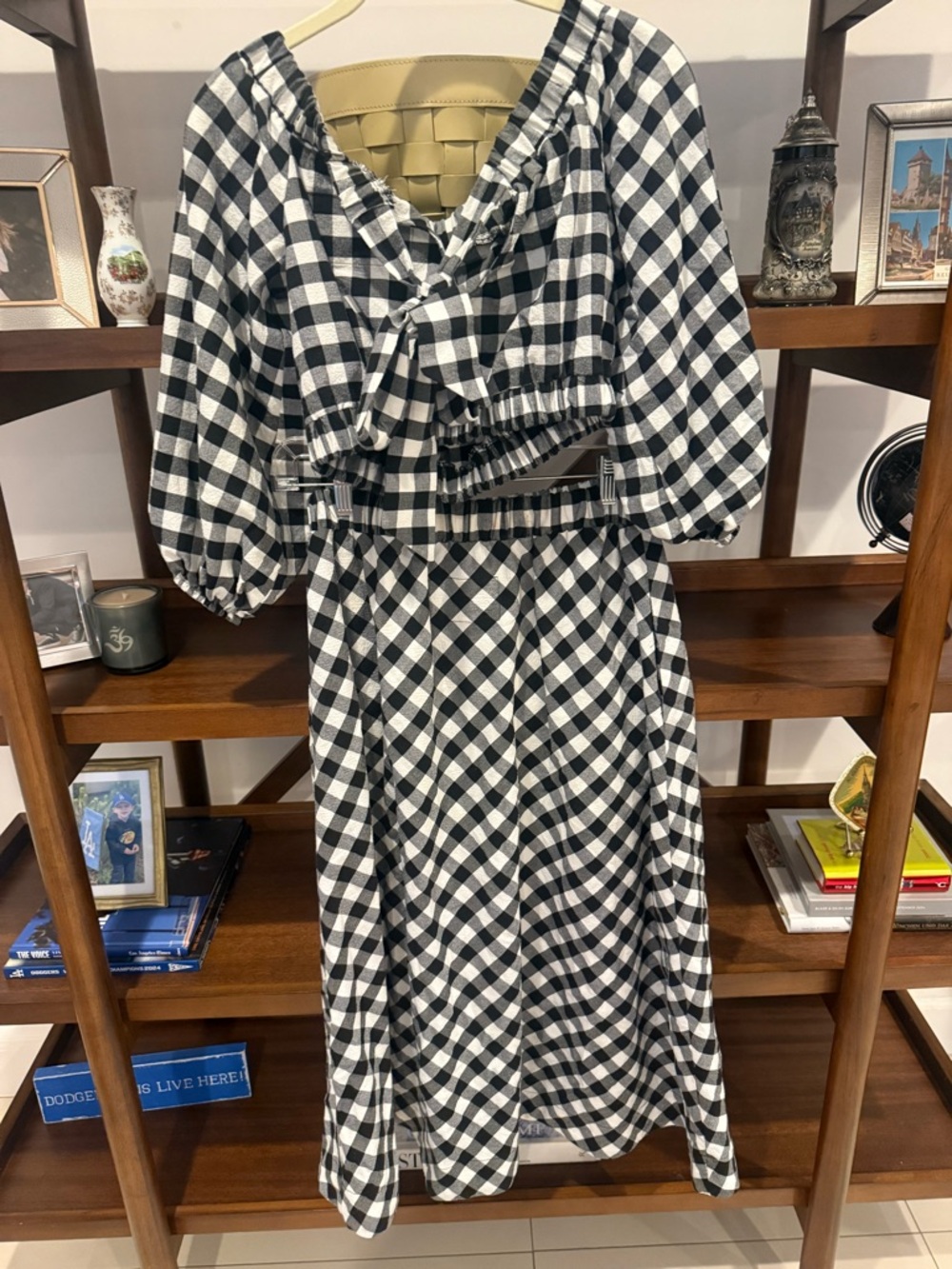 Anthropologie Maeve Gingham 2 piece Skirt and Top Set - Picture 6 of 7